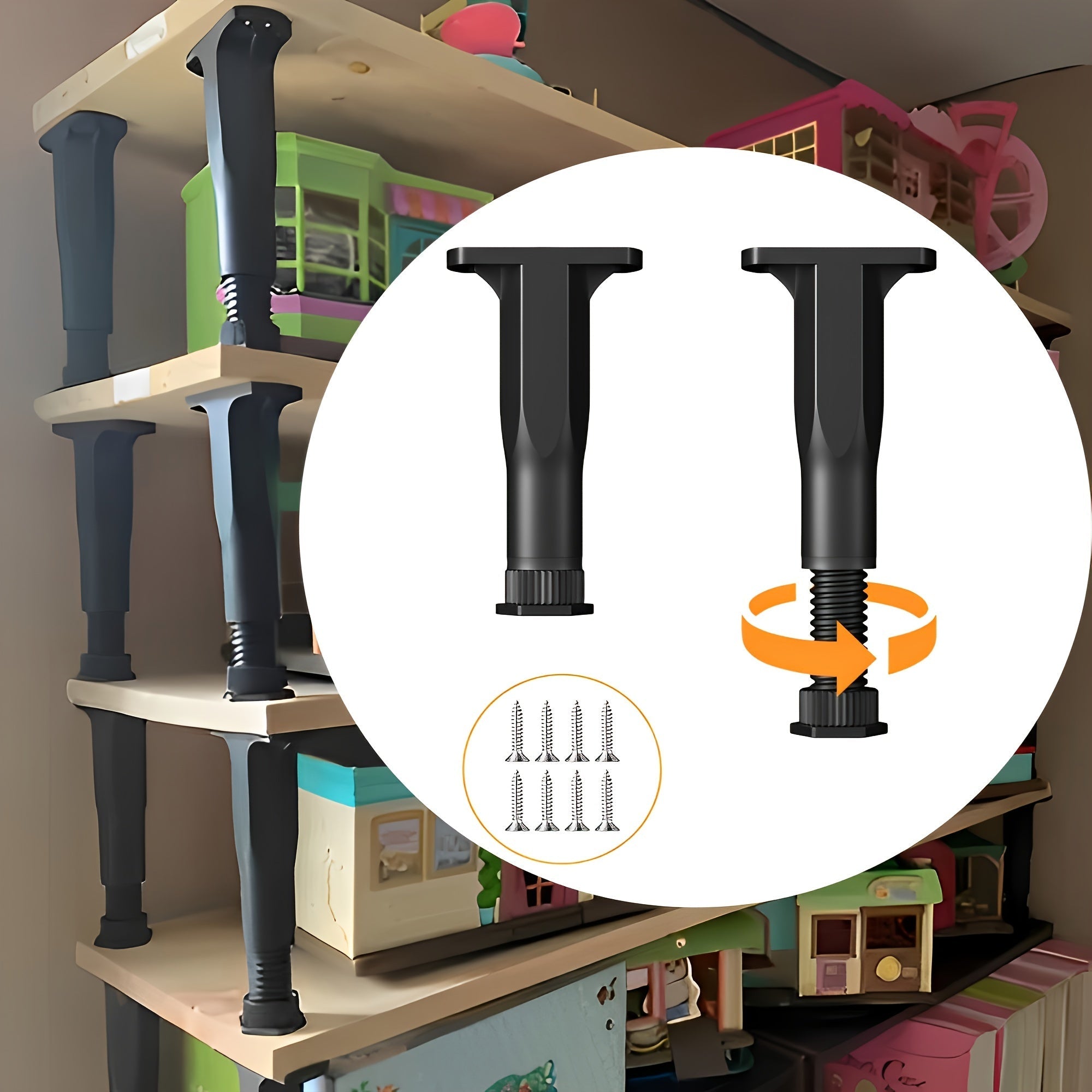 Регулируемый набор опорных ножек для кровати, 6 шт. для стабильности каркаса кровати