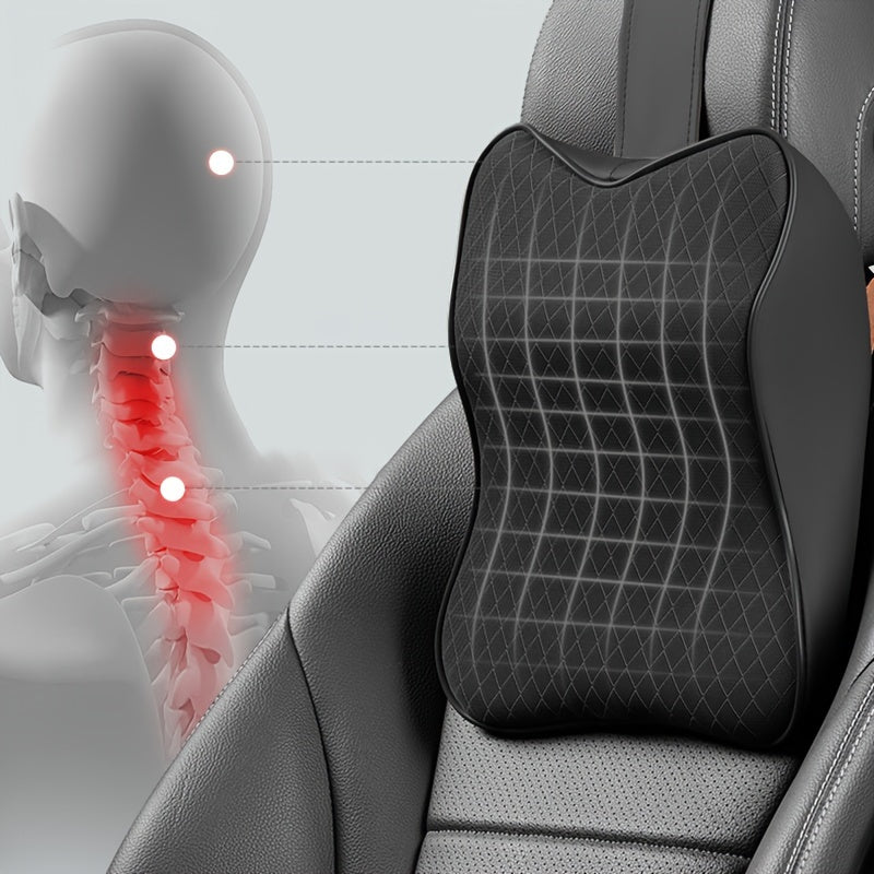 Memory Foam Car Neck Pillow with Breathable Cover for Cervical Support