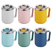 Insulated Stainless Steel Coffee Mug with Handle and Lid for Office Outdoor School