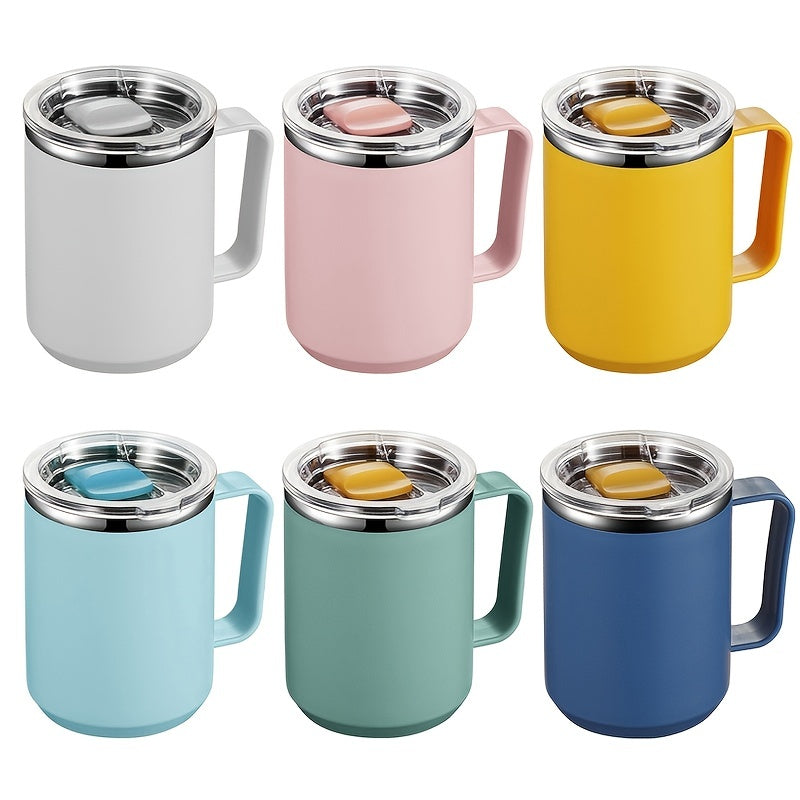 Insulated Stainless Steel Coffee Mug with Handle and Lid for Office Outdoor School