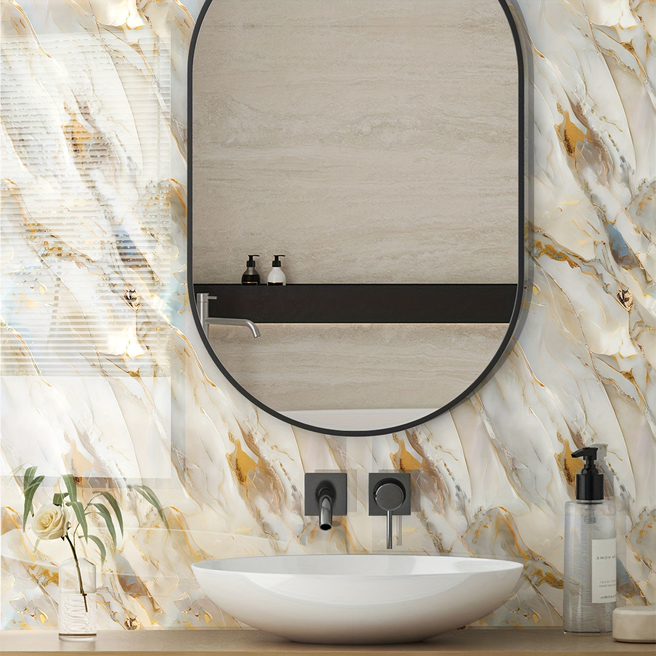 Abstract Marble Wallpaper Mural Waterproof Removable for Living Room Bedroom