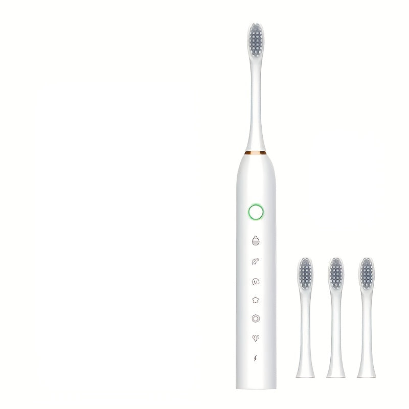 Kattalar uchun elektr tish cho'tkasi, 6 tezlikda, qayta zaryadlanuvchi, almashtiriladigan boshlar bilan