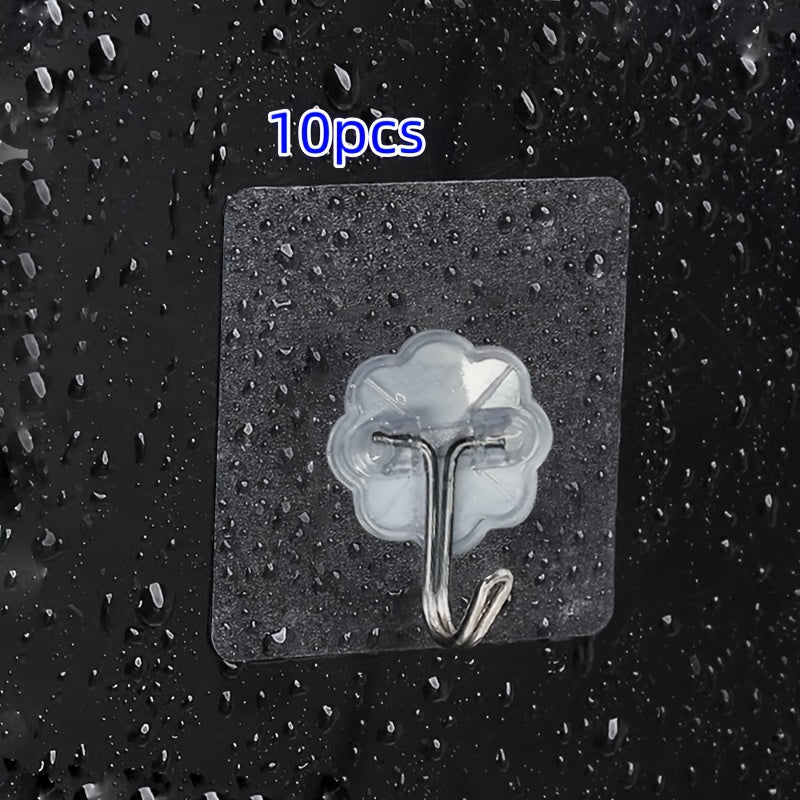 10/20/30 шт. прозрачных клеевых крючков для ванной, не требующих гвоздей. Многофункциональные и прочные утилитарные крючки.