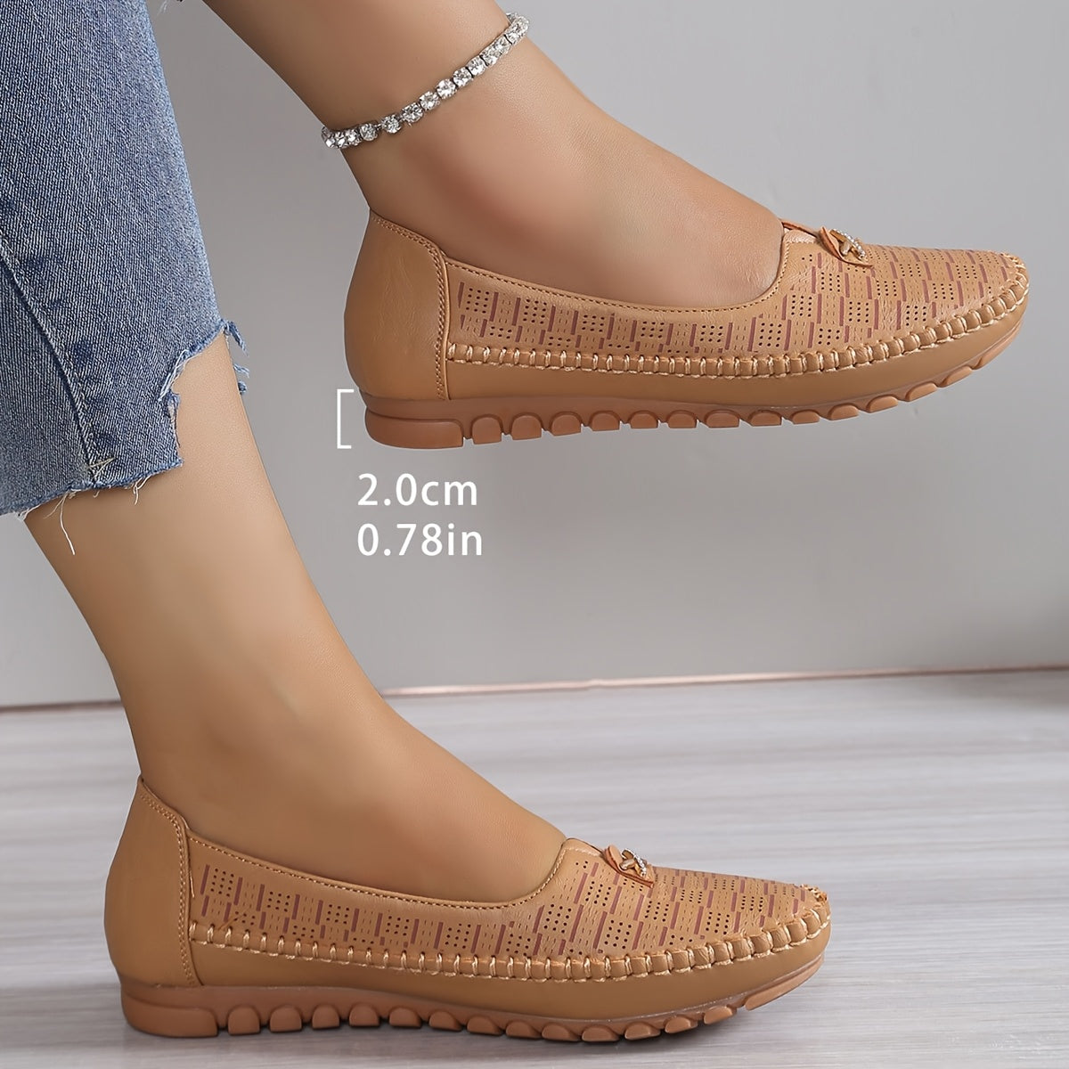 Women’s Slip-On Loafers Soft PU Flat Shoes Anti-Slip TPR Sole Comfortable