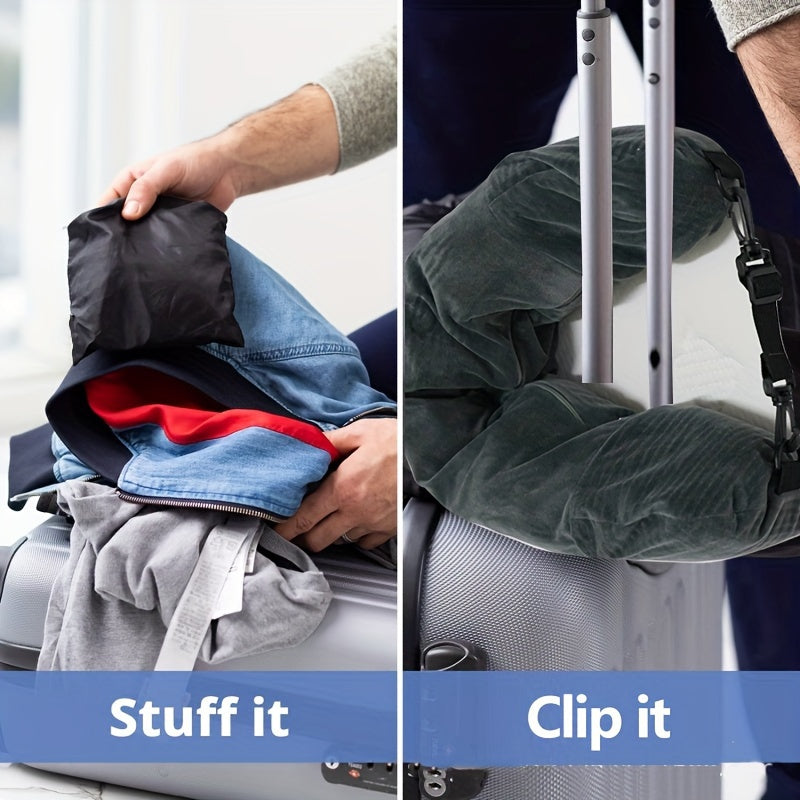 Adjustable Travel Neck Pillow with Zipper for Comfort and Support