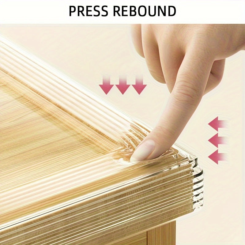 3 ta to'plamdagi Shaffof Polietilen Burchak Himoyachilari, Mebel xavfsizligi uchun Kuchli Yapishqoq bilan Shaffof Qirralar Himoyachilari, Uy himoyasi uchun Iz qoldirmaydigan devor va eshik qirra himoyachilari