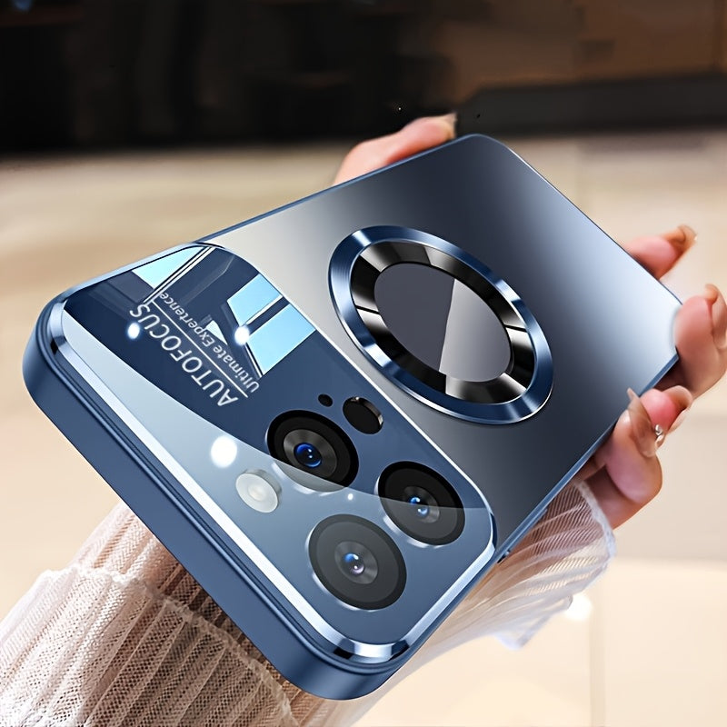 Matte Titanium Phone Case for iPhone with Magnetic Wireless Charging and Shockproof Camera Lens Protection