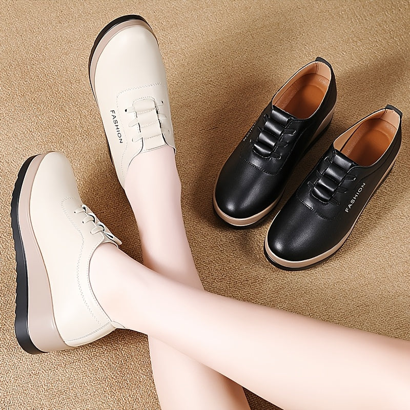 Women Wedge Heel Shoes Synthetic Cover Black White Sole Comfortable Casual