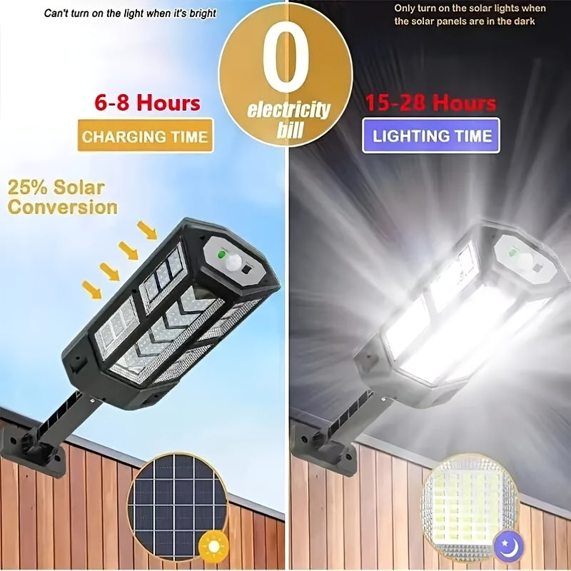 Luz de pared solar LED súper brillante con sensor de movimiento 3 modos de iluminación seguridad exterior