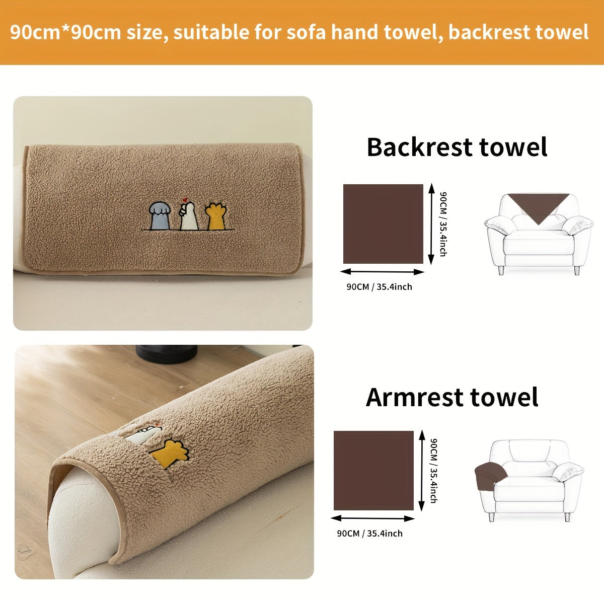 Plush Sofa Slipcover and Pillowcase Protects Furniture in Any Room