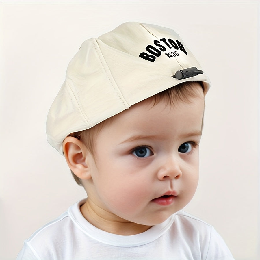 Kids' Adjustable Sun-Protective Beret Hat with Elastic Band for Outdoor Activities and Travel