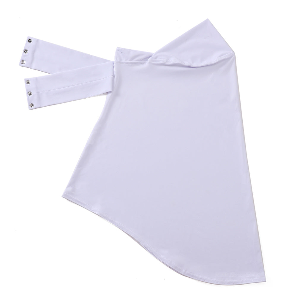 Ayollar uchun polyester sport hijabi, tugma bilan bosilgan chin qopqog'i va to'liq boshqovak, bir xil rangda