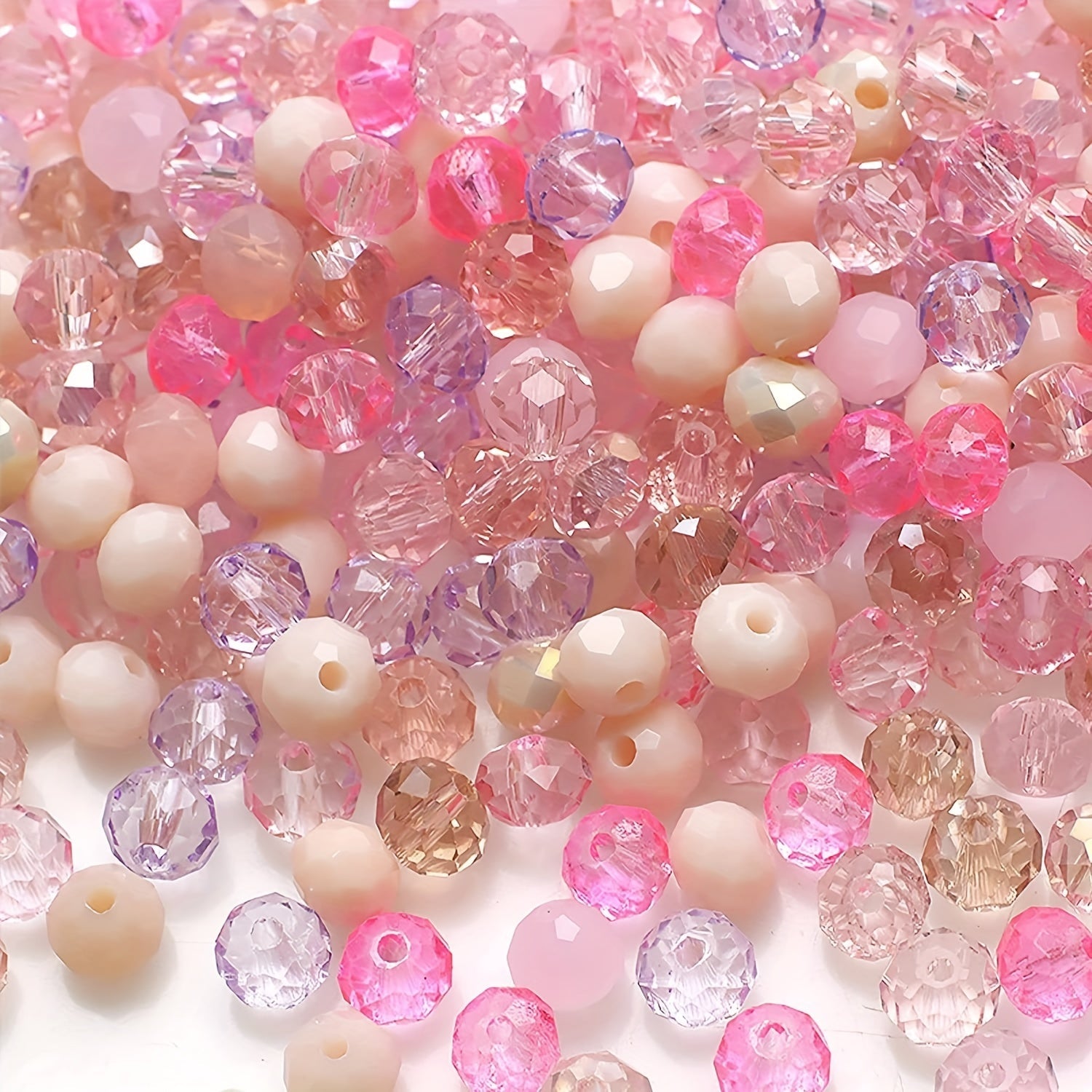 500 Pieces Imitation Crystal Glass Beads 4mm Faceted Round Spacer Jewelry Making