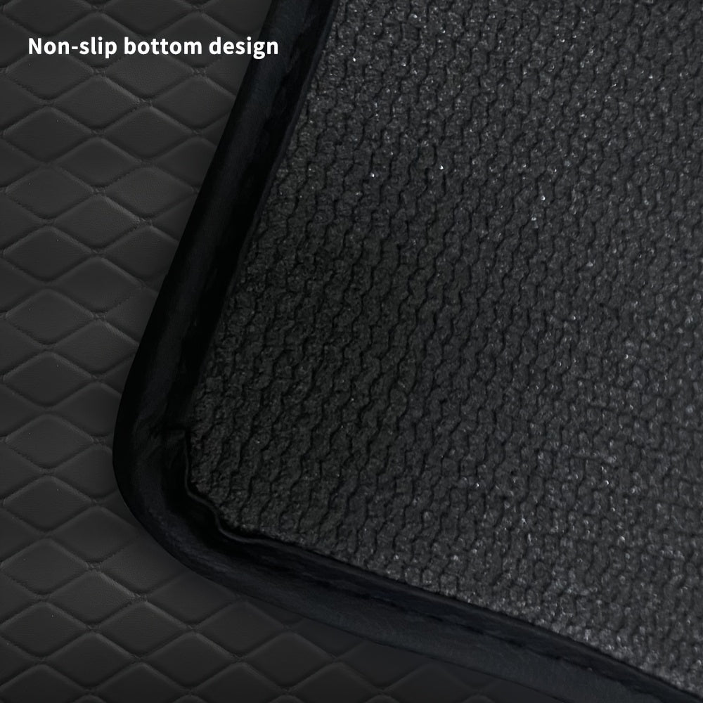 Universal Car Floor Mats Waterproof Diamond Anti Slip All Weather Black Set
