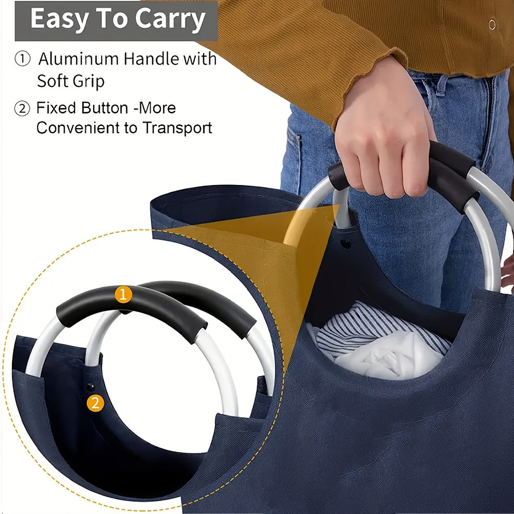 cesta de lavandería impermeable con asas acolchadas 82L almacenamiento plegable para baño dormitorio balcón