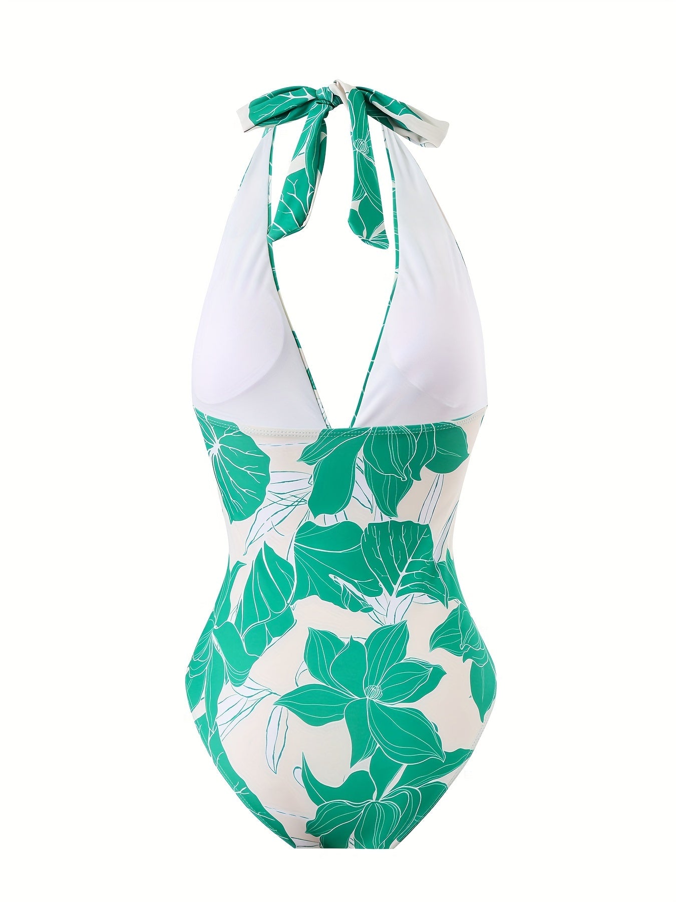 Floral Print One-Piece Swimsuit Set with Matching Beach Skirt for Vacation and Spa