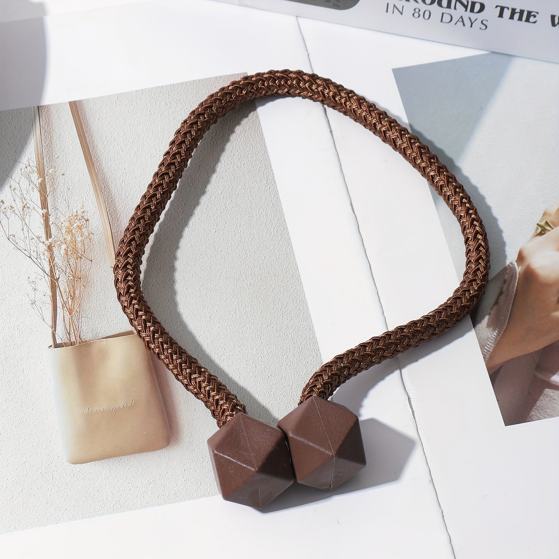 Magnetic Curtain Tiebacks with Thick Twist Cords and Strong Magnets for Home Decor
