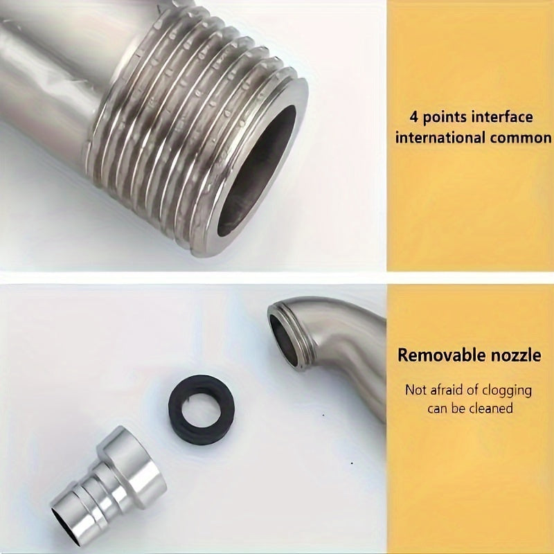 Stainless Steel Dual-Purpose Kitchen Faucet with Ceramic Valve Brushed Metal