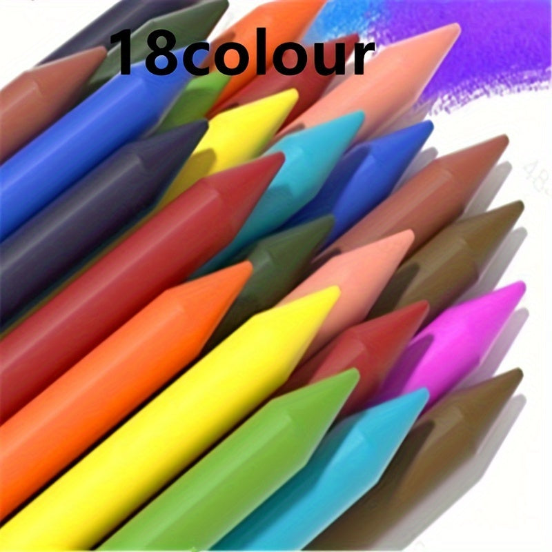 Washable Triangular Crayons for Kids 6 12 18 24 Colors Ergonomic Grip Non-Staining