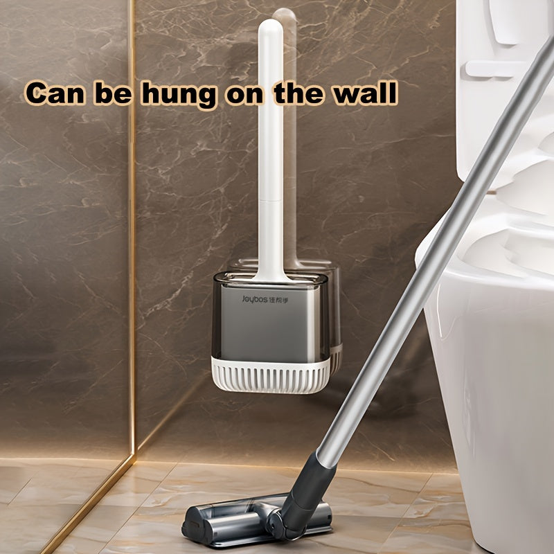 Набор щеток для унитаза с держателем, настенная щетка с длинной ручкой для чистки унитаза, гибкая щетка для глубокой очистки, устраняет мертвые углы, идеальна для уборки в ванной, необходимый инструмент и принадлежности для уборки