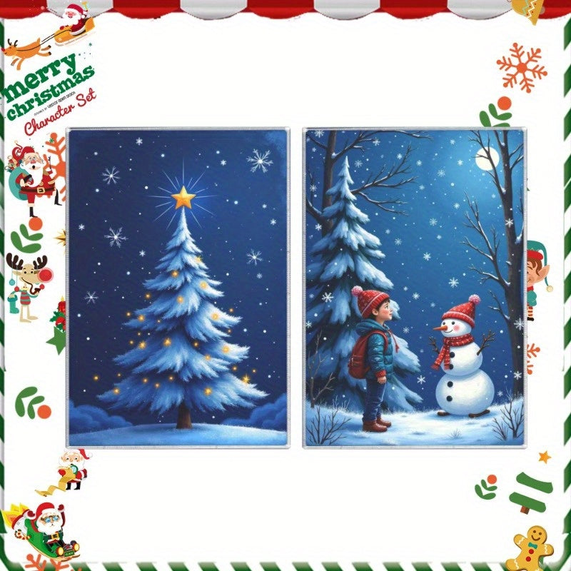 Set of 2 Christmas Winter Kitchen Towels 45.72x66.04 cm Snowflake Decor
