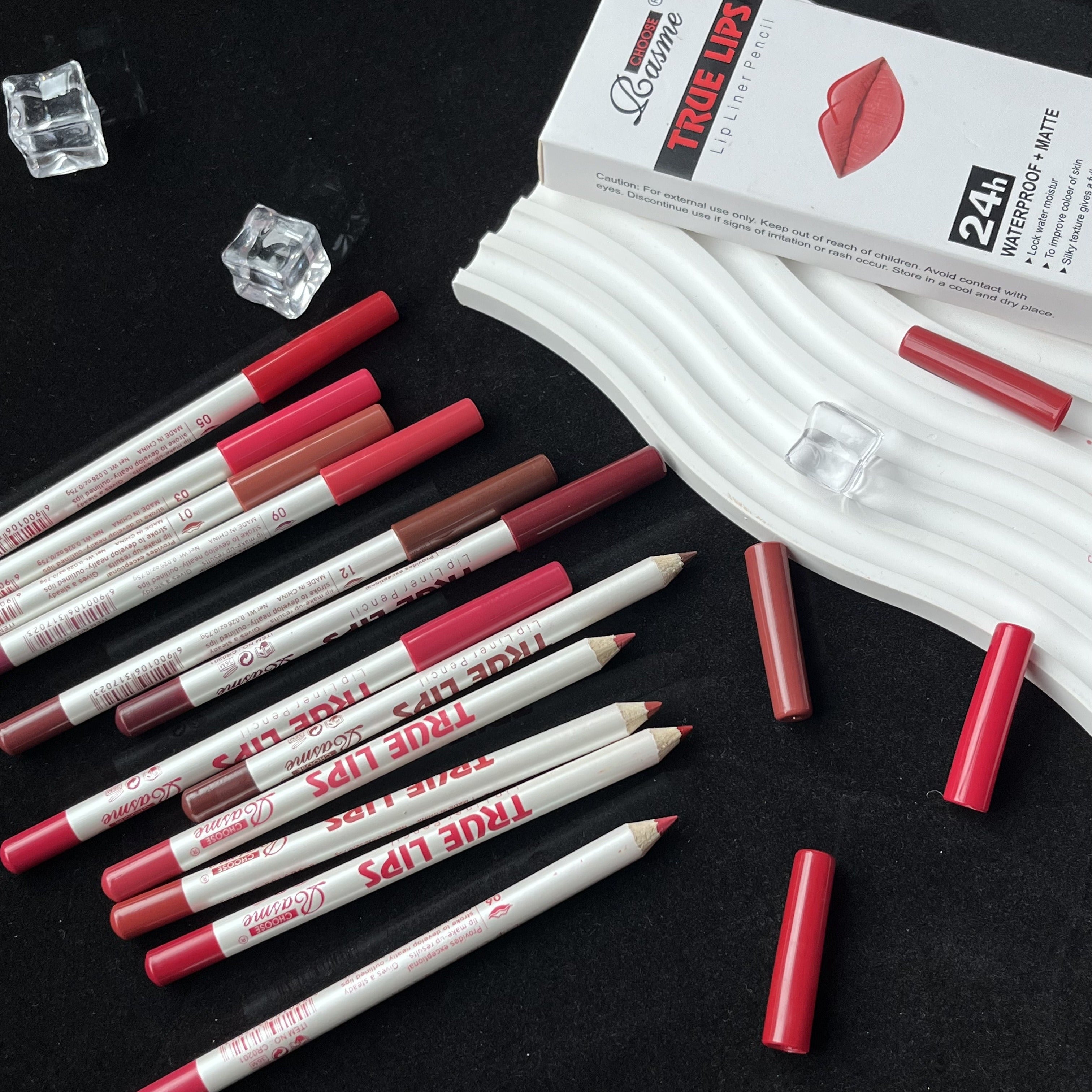 12Pcs Matte Lip Liner and Lipstick Set Long Lasting Vibrant Reds Browns