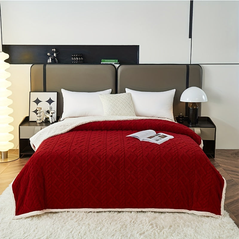 Yumshoq va qulay Taffeta Sherpa Ikki Qavatli Ko'rpa - Divan, Sofа, Ofis, Yotoq, Kamping yoki Sayohat uchun mukammal. Har mavsum uchun ko'p maqsadli sovg'a ko'rpasi.