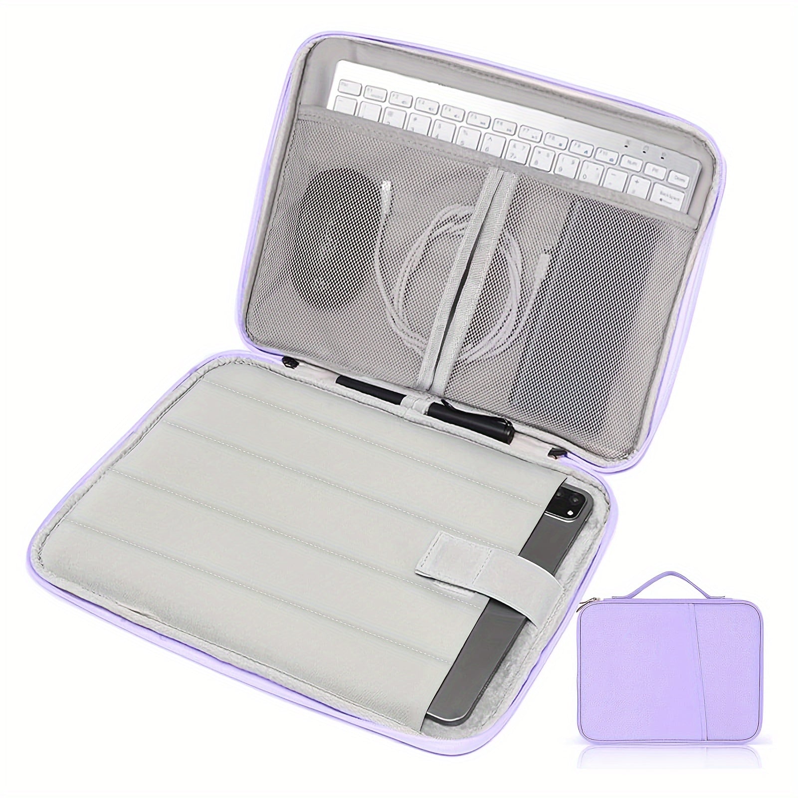 Waterproof Tablet Sleeve Case with Handle and Front Pocket Durable Polyester Compatible with iPad Kindle Samsung Galaxy Android Tablets