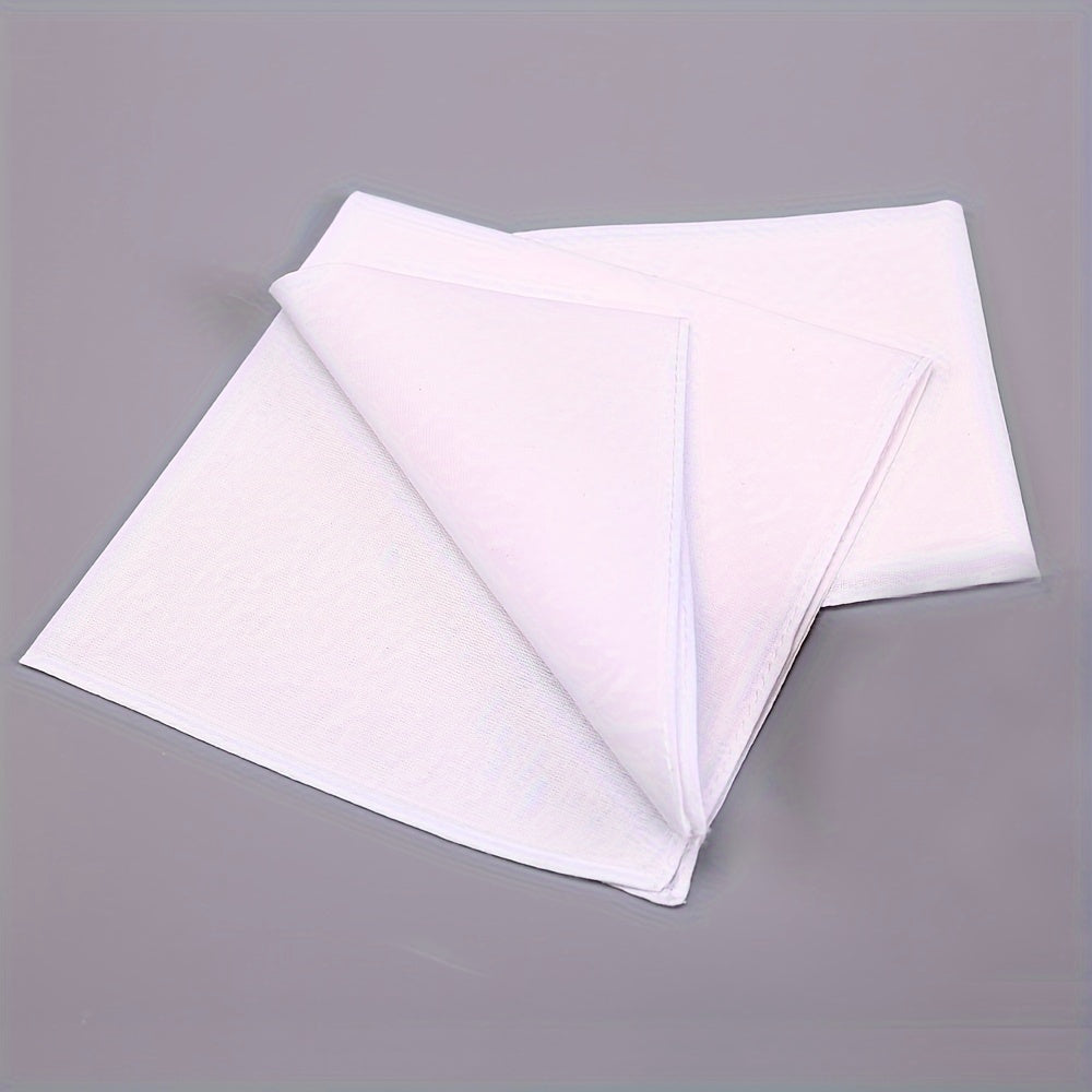 24 Pieces White Cotton Handkerchiefs 7.87 Inch Absorbent for Sweat Wiping Suitable for Men Women and DIY Printing