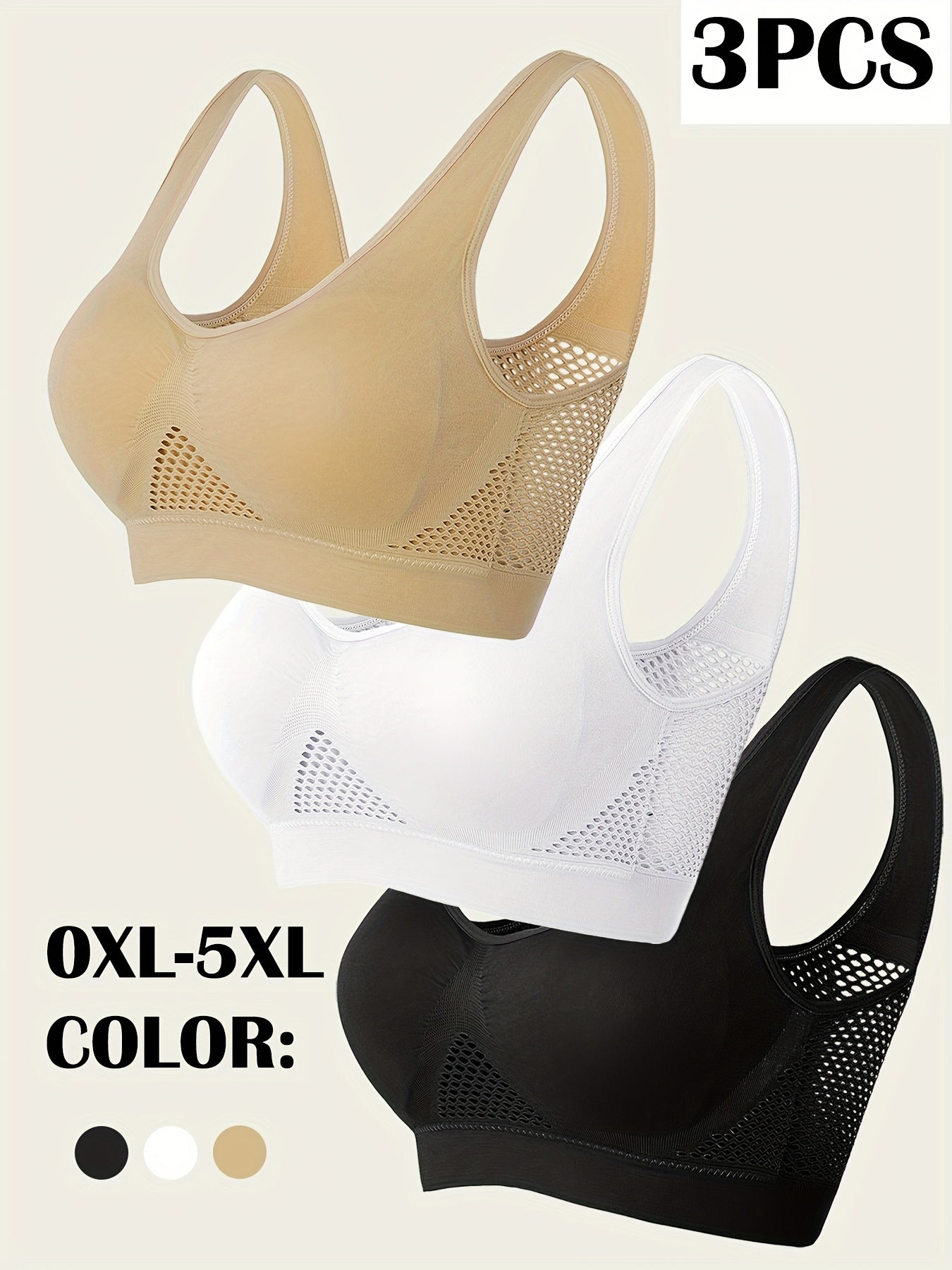 Women's Sports Bra Tank Top Set Breathable Wire-Free with Pads