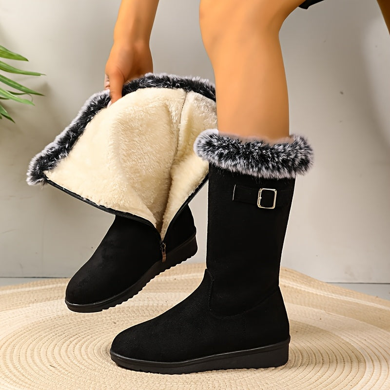Women's Warm Leather Long Boots in 3 Colors