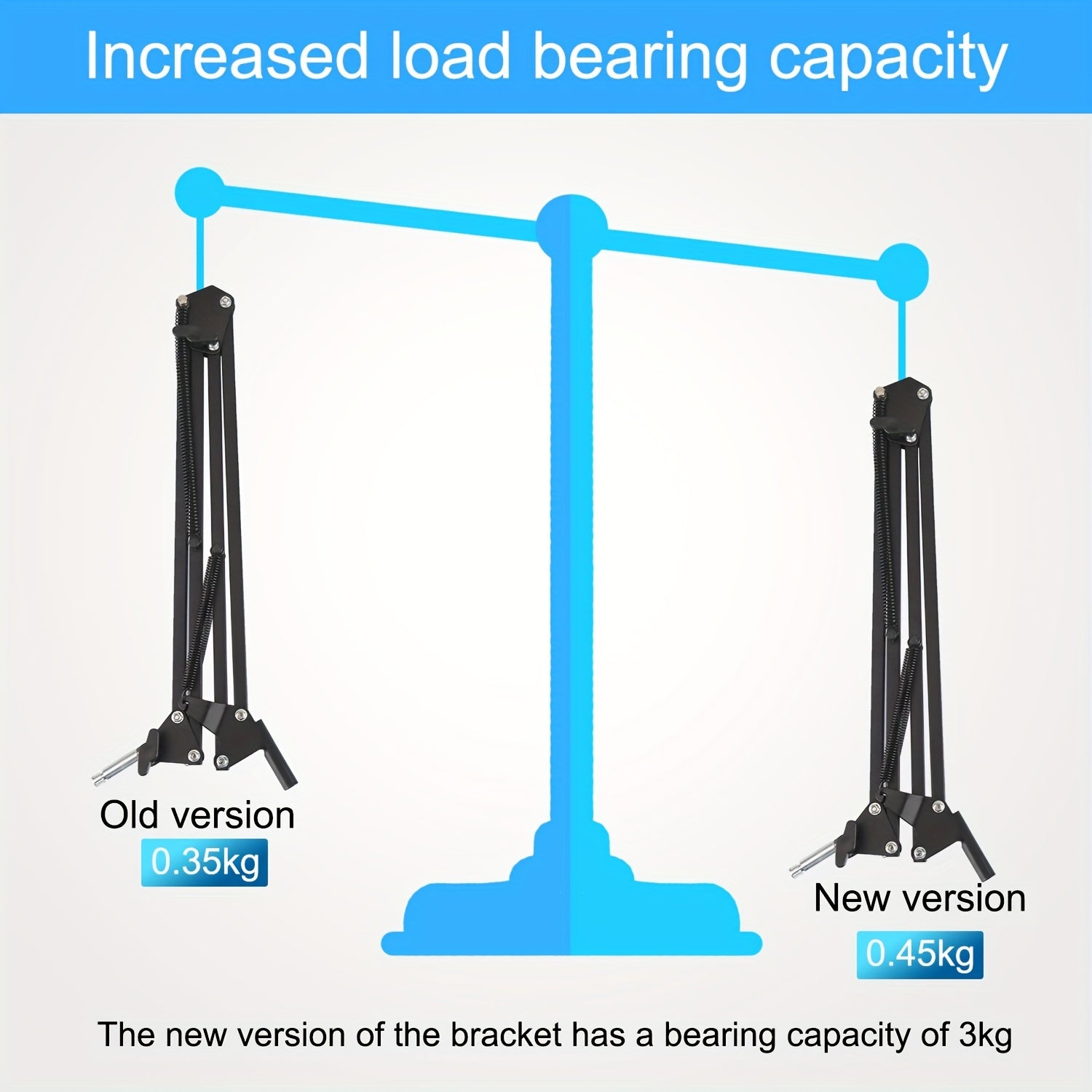 Qora metall cantilever boom mikrofon stendi, shokga chidamli montaj va mobil telefon uchun tutqich bilan