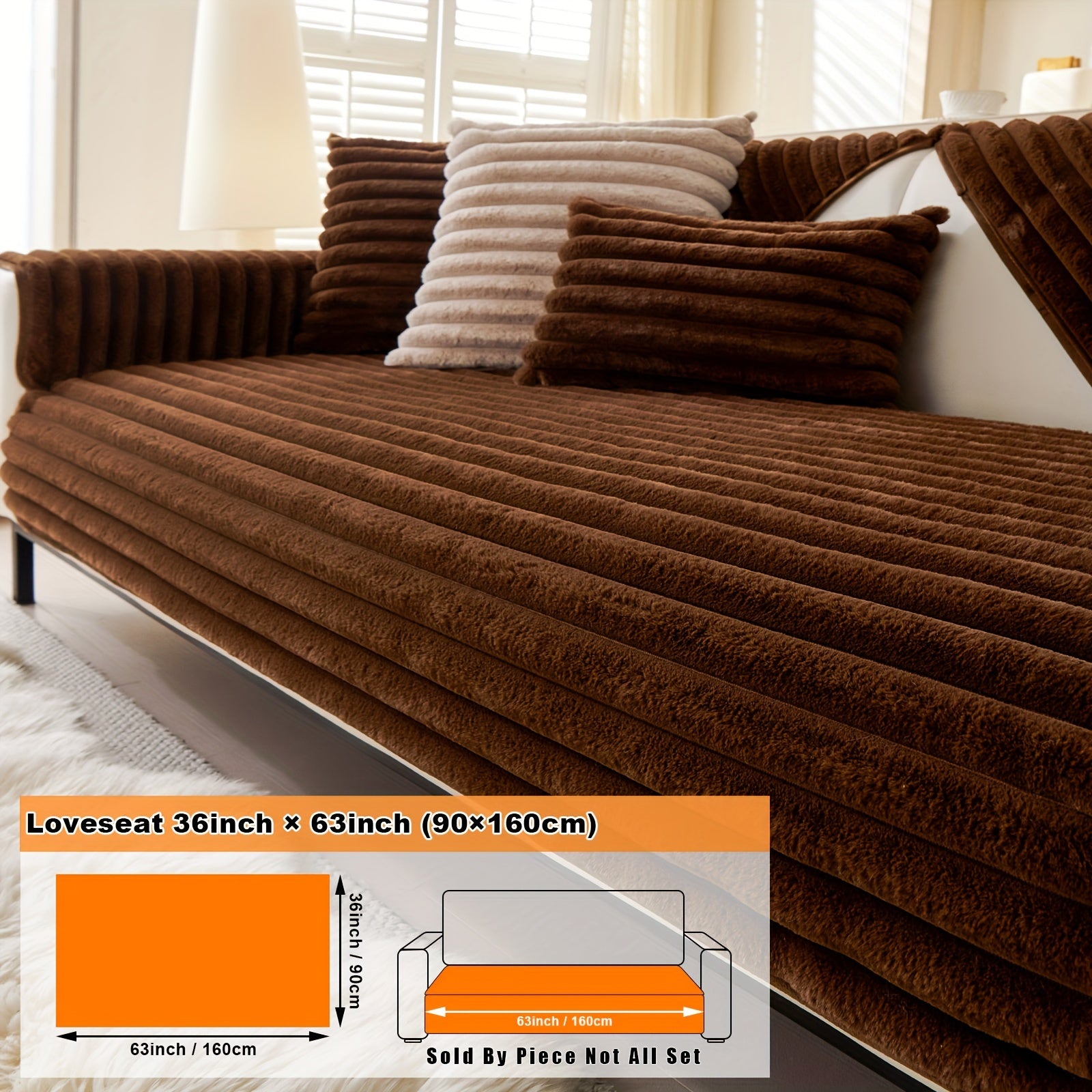 Barcha turdagi divanlar uchun mo'ljallangan, sun'iy quyon junidan tayyorlangan zamonaviy plush divan qoplamasi, mushuk va it egalari uchun iliqlik va himoya ta'minlaydi.