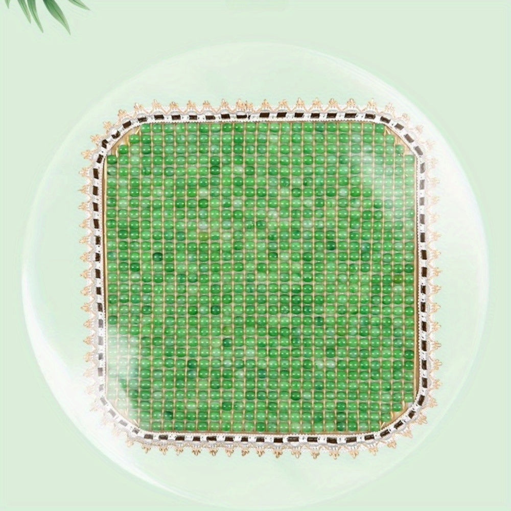 Women’s Emerald Green Resin Car Cushion Set, Breathable Cooling Pads Three-Piece