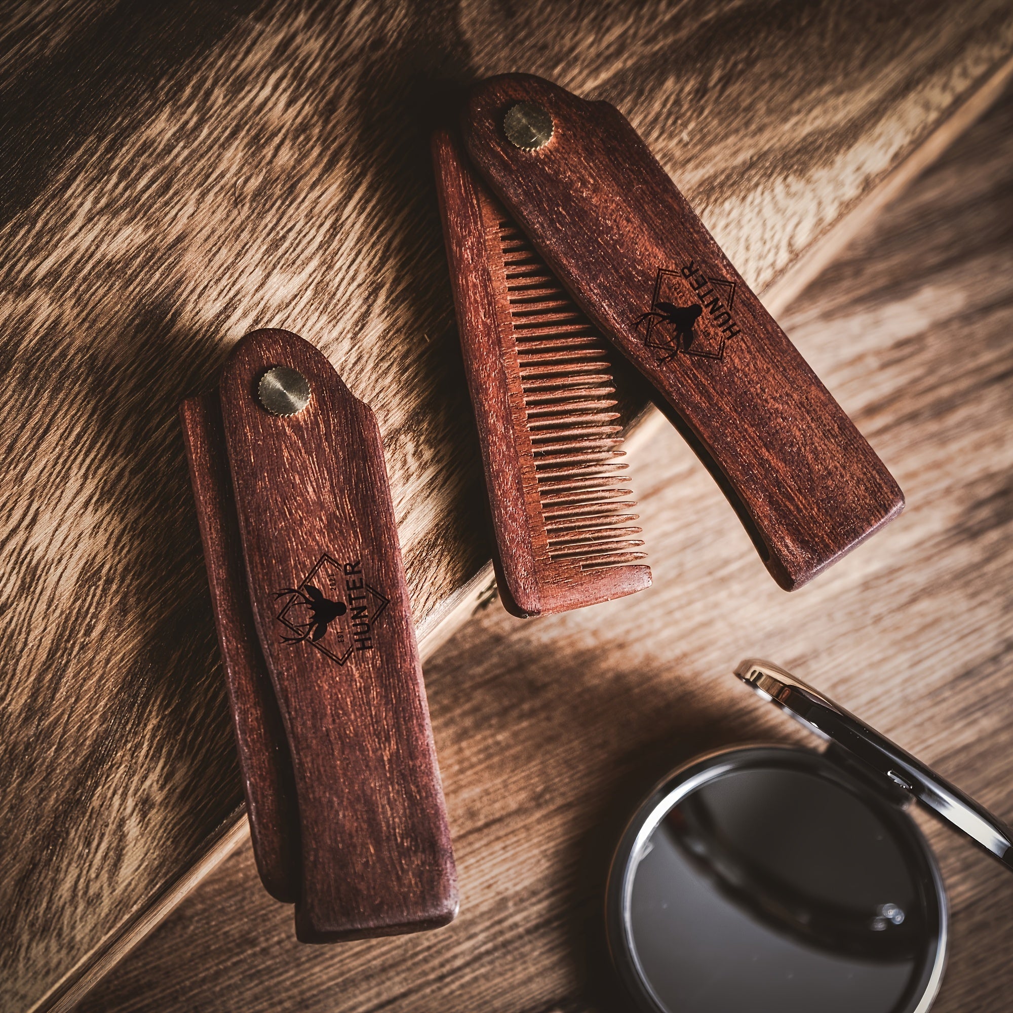 Personalized Wooden Beard Comb with Custom Engraving for Men Grooming