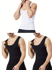 Men's Thermal Compression Tank Top for Abdomen Slimming Sleeveless High-Stretch Nylon Casual