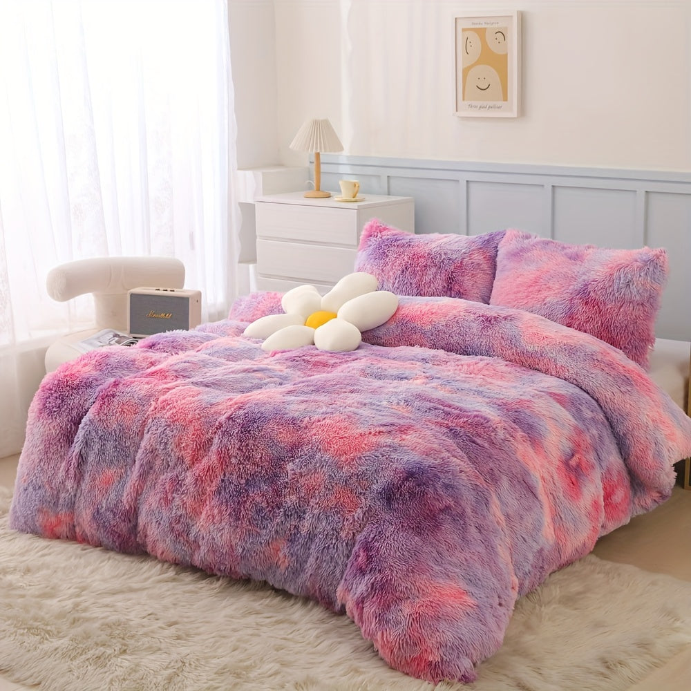 Люкс плюш узун жонли ювошли қопламалар тўплами, зиппер ёпишли, нафас олувчи полиэстер, бир рангли, барча мавсумлар учун