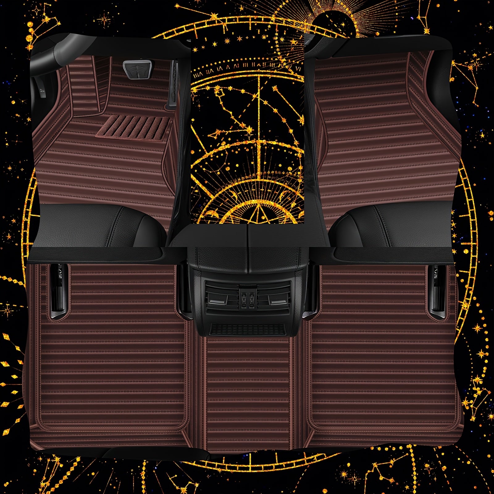 Car Floor Mats Waterproof Weatherproof Full Set for Sedan Car Carpet Luxury