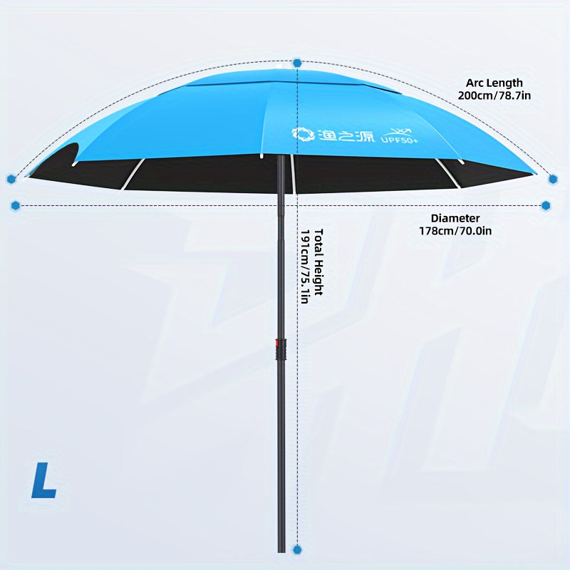 Fishing Umbrella Portable Durable with Fixed Ground Plug for Multiple Terrains Blue
