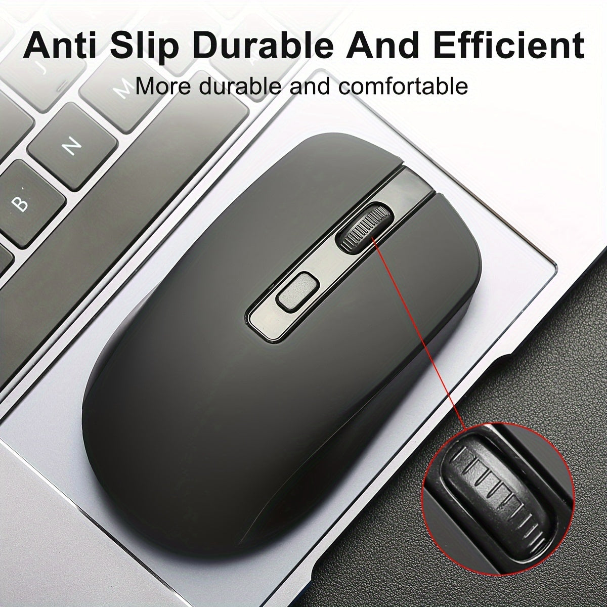 Wireless Optical Mouse with 4D Button Ambidextrous Plastic Design for Laptops and Desktops