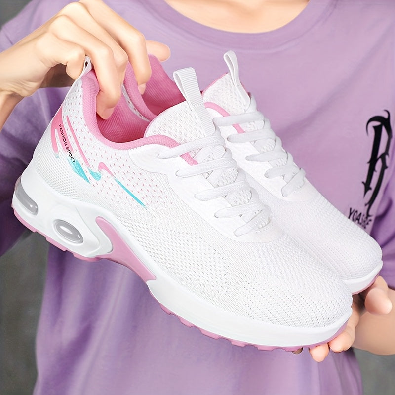 Women's Breathable Knit Sneakers with Air Cushioning and Slip-Resistant Sole