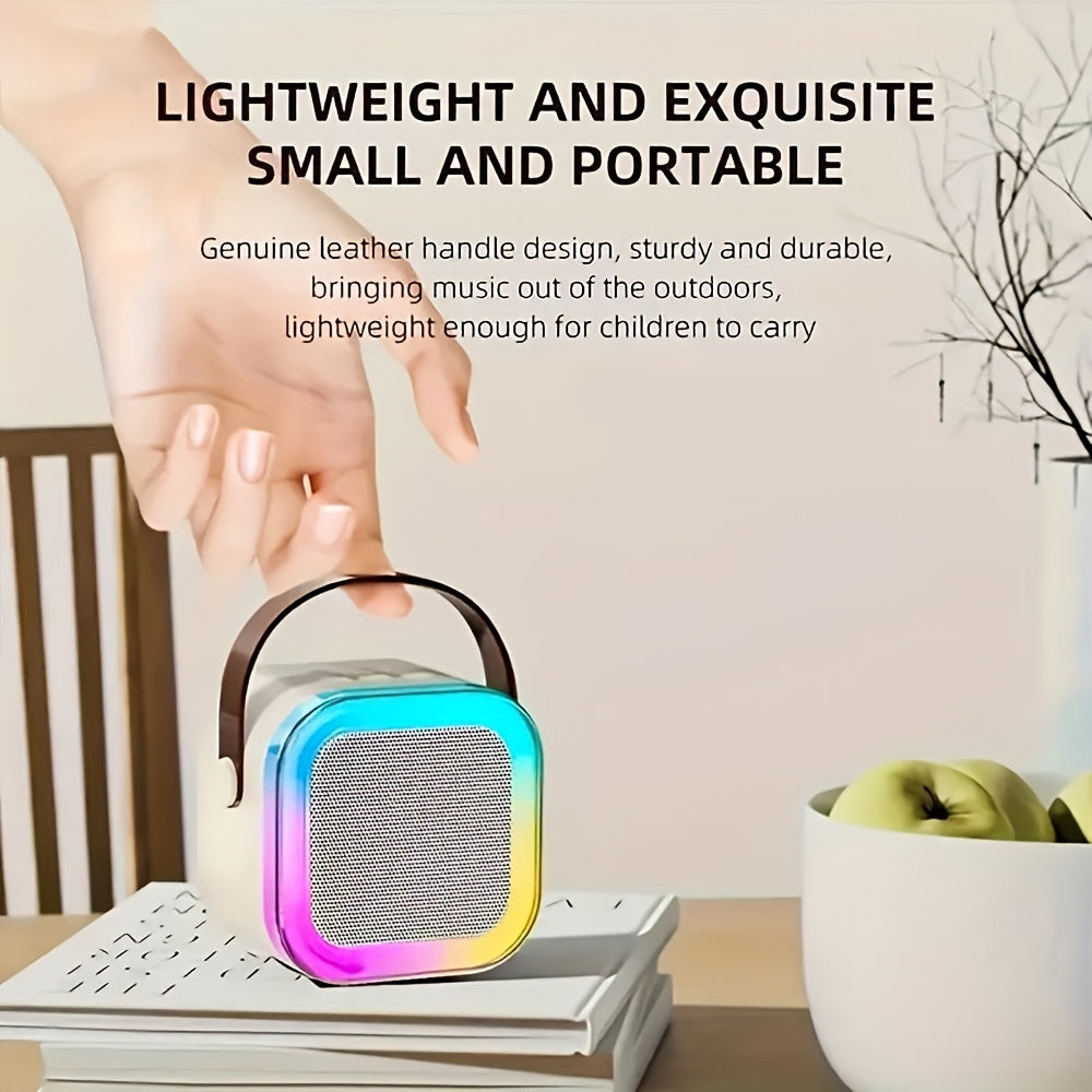 Wireless Mini Karaoke Speaker with RGB Lights Portable Bluetooth Party Machine for Family Gatherings