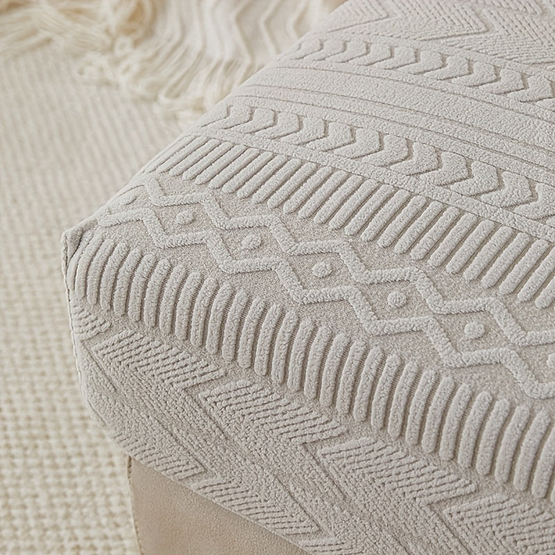 Qorong‘u kulrang chiziqli divan qopqog‘i, barcha mavsumlar uchun elastik uy himoyasi