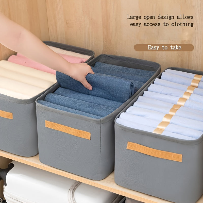 Fabric Drawstring Pants Storage Organizer with Multi-Layered Sections for Bedroom