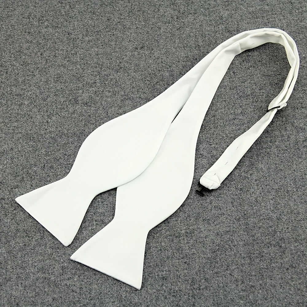 Men's Bow Tie for Weddings and Formal Events Black Satin Adjustable Accessory