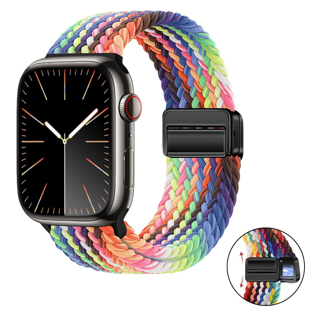 Bir nechta ranglarda Apple Watch Series 1-10 Ultra uchun sozlanadigan naylon magnit soat bandi