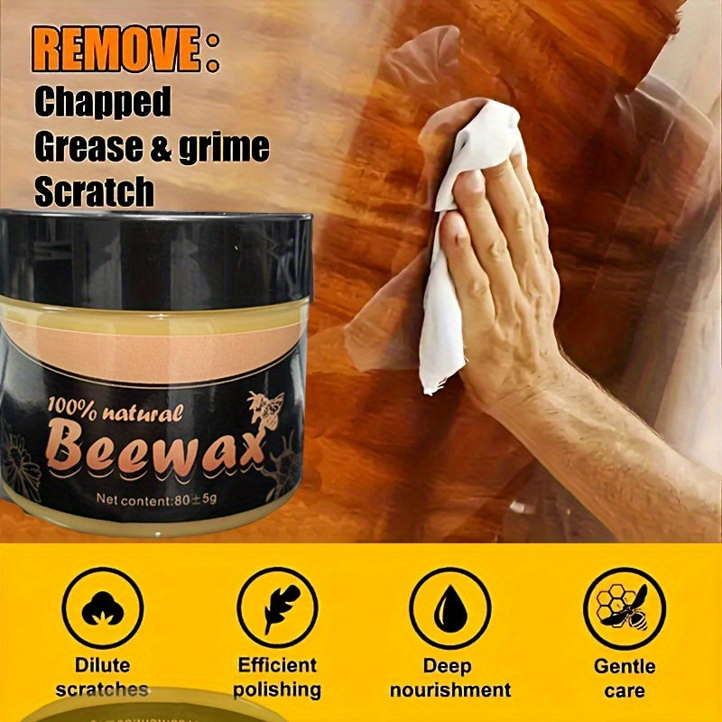 "Yog'ochingizni bizning premium asal mumimiz bilan yaxshilang - mebel va pol uchun 100% tabiiy polirovka, suv o'tkazmaydigan va yorqinlashtiruvchi formula, oddiy qo'llash, barcha yog'och yuzalar uchun mos"