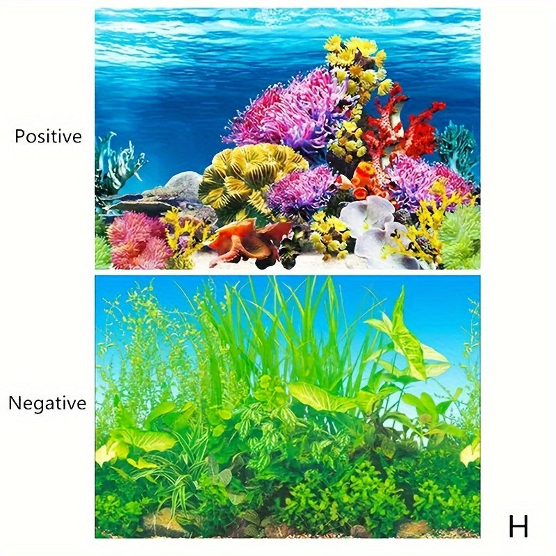Double-Sided Aquarium Background Paper for Fish Tank Decor Waterproof HD Painting