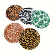 Set of 10 Colorful Animal and Plant Pattern Paper Plates 7 Inch for Parties and Picnics