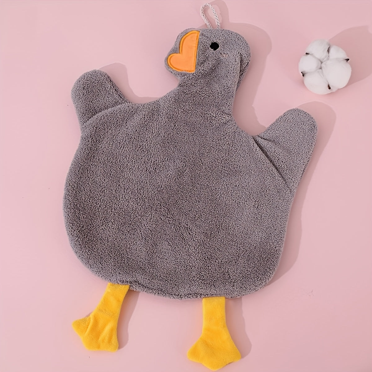 Cartoon Duck Hand Towel Soft Polyester Terry Cloth Kitchen Bathroom Bedroom Hanging Design